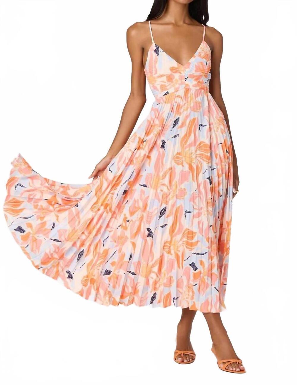 NEW ASTR blythe maxi dress in orange